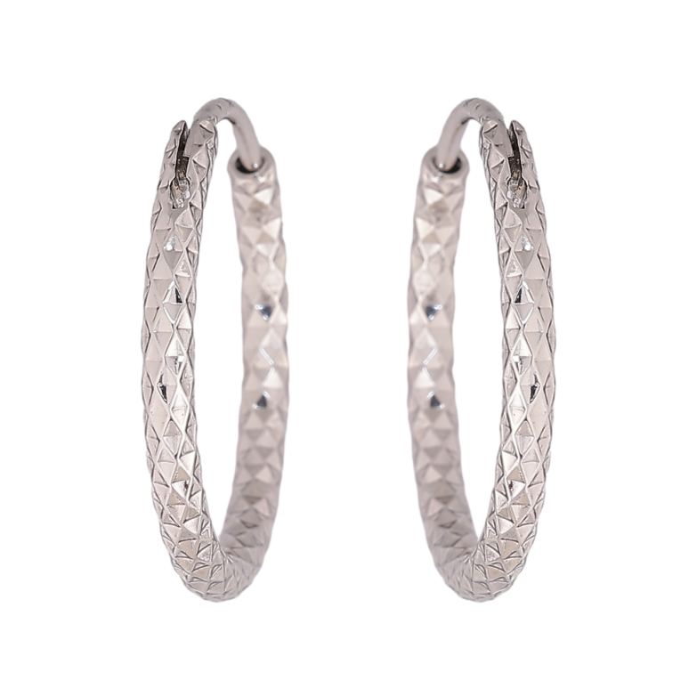 Серьги Xuping цвет Родий кольца (конго) Декоративный узор ø 2см фото №1