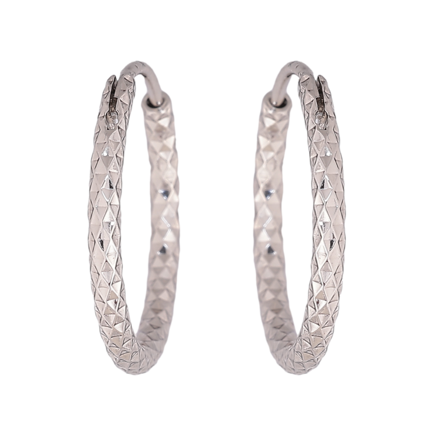 Сережки Xuping колір Родій кільця (конго) Декоративний візерунок ø 2см фото №1