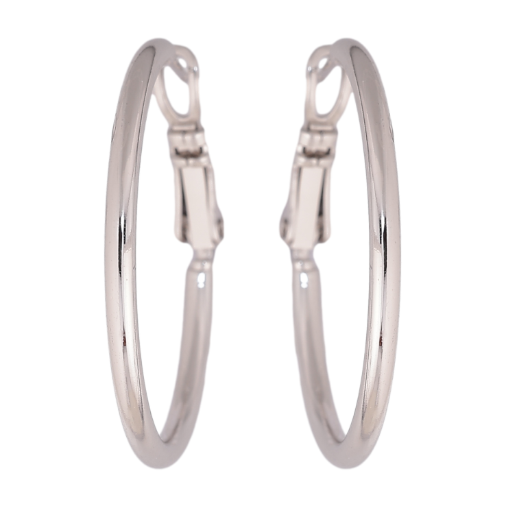 Сережки Xuping колір Родій кільця (конго) Класика ø 3см фото №1