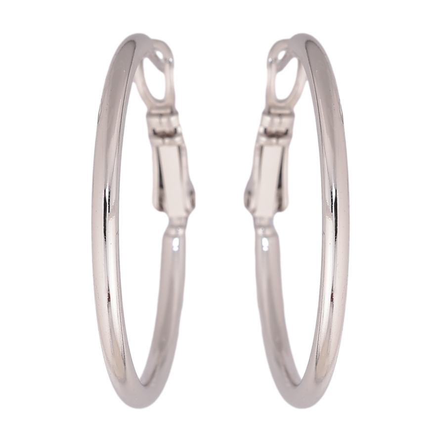 Сережки Xuping колір Родій кільця (конго) Класика ø 3см фото №1