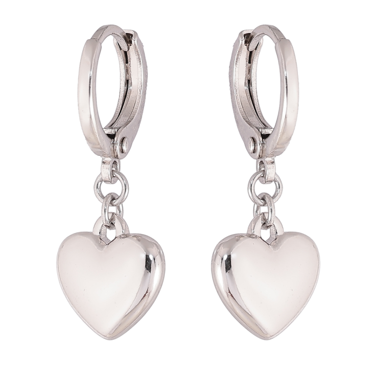 Сережки Xuping колір Родій підвіски на колечках Сердечка фото №12