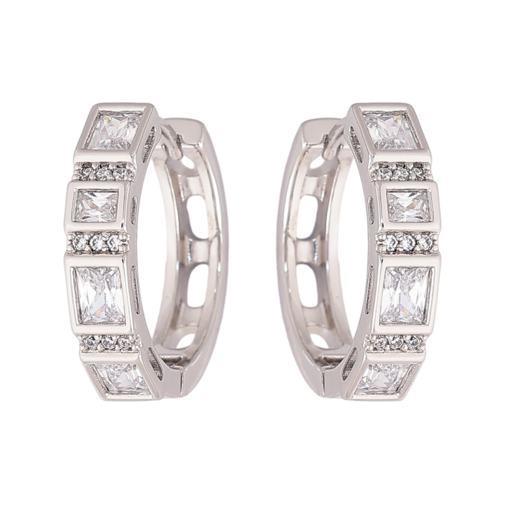 Сережки Xuping колір Родій колечка Дорожки кристалів фото №25