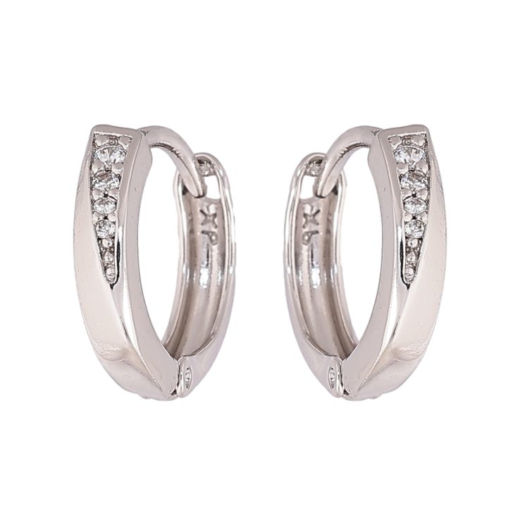 Сережки Xuping колір Родій колечка Візерунок кристалами фото №20