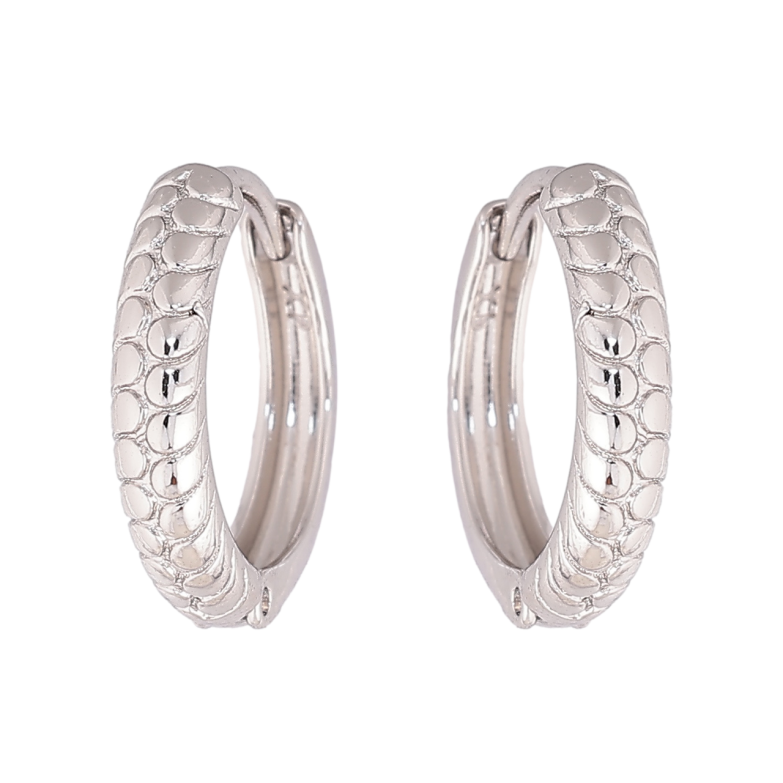 Сережки Xuping колір Родій колечка Декоративний візерунок фото №1