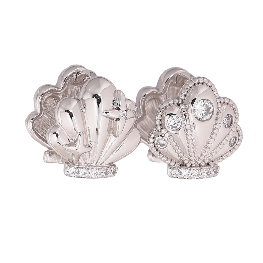 Сережки Xuping колір Родій колечка Асиметричний візерунок з кристалами фото №1