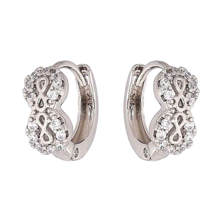 Сережки Xuping колір Родій колечка Вісімки з кристалами фото №19