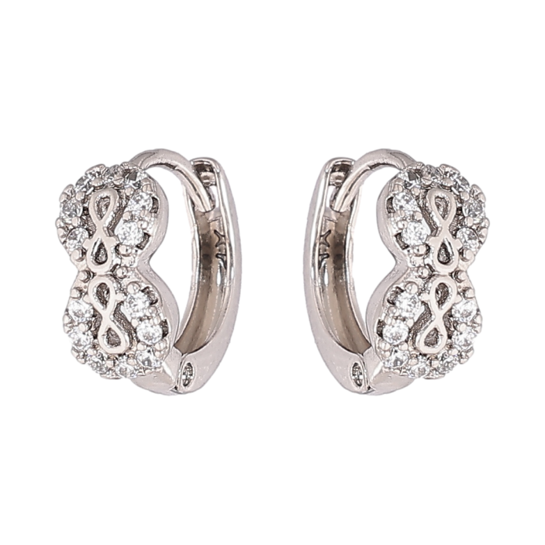 Сережки Xuping колір Родій колечка Вісімки з кристалами фото №1