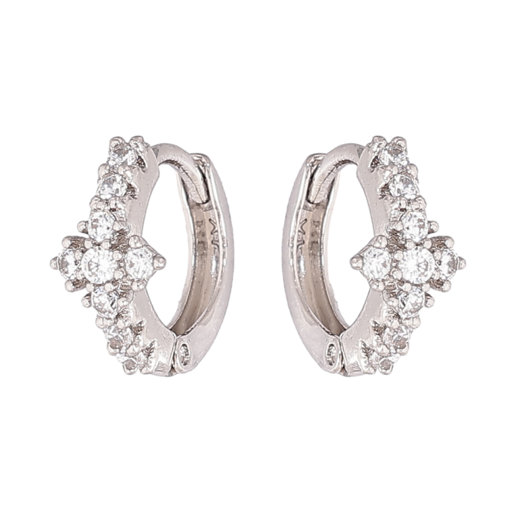 Сережки Xuping колір Родій колечка Візерунок з кристалами фото №22