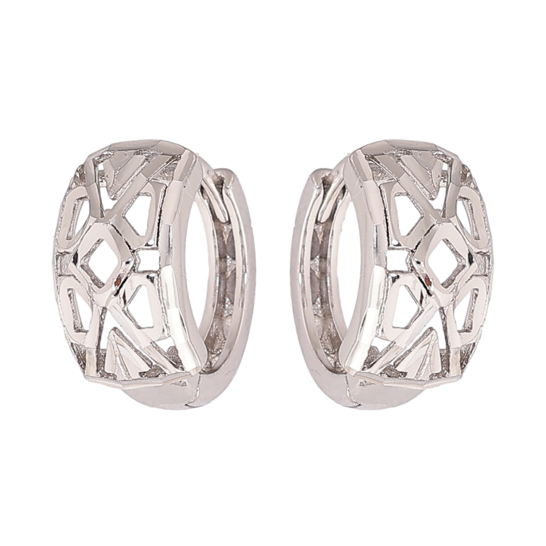 Сережки Xuping колір Родій колечка Декоративний візерунок фото №1