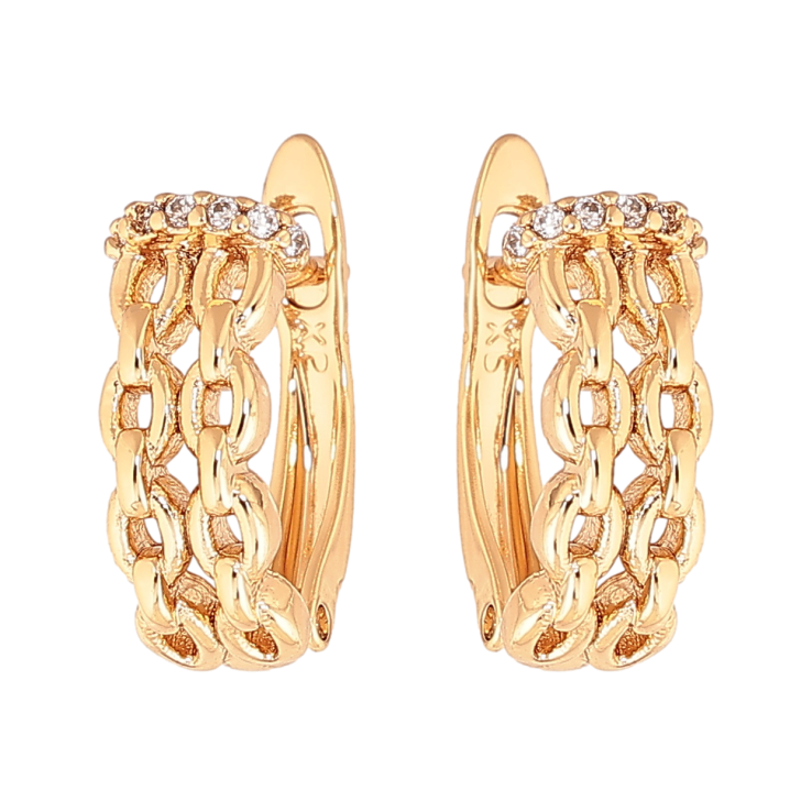 Серьги Xuping цвет Позолота 18K английский замок Узор цепочка фото №24