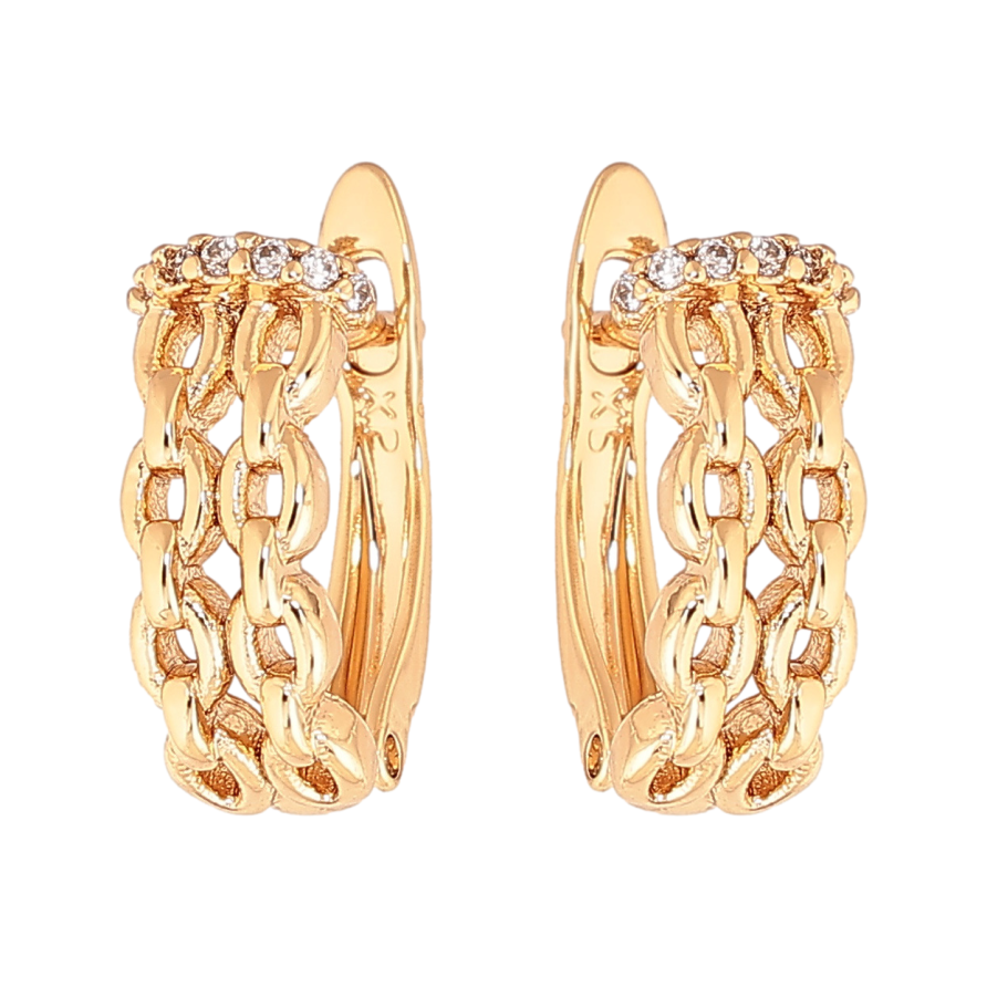 Серьги Xuping цвет Позолота 18K английский замок Узор цепочка фото №1