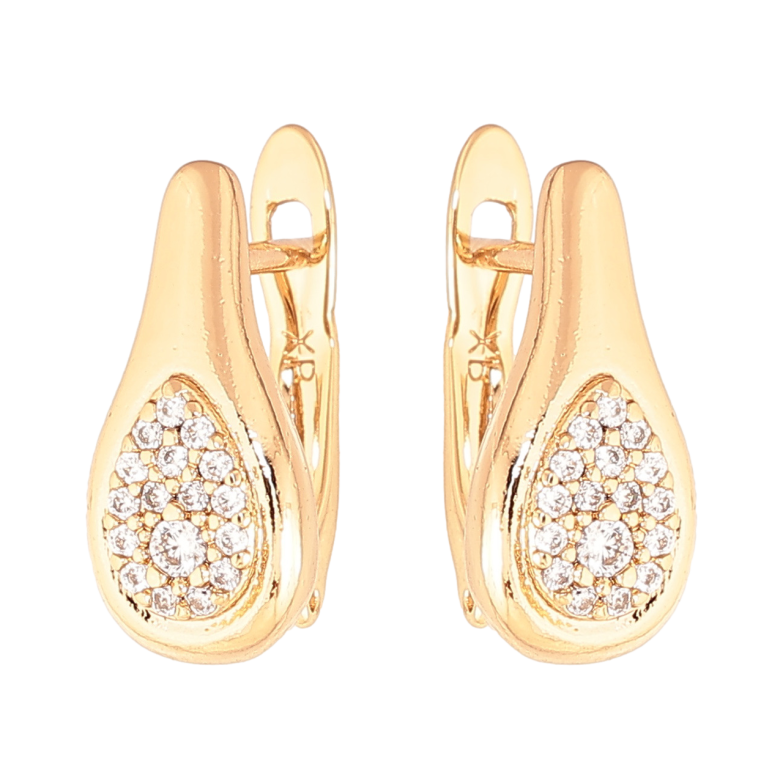 Серьги Xuping цвет Позолота 18K английский замок Узор с кристаллами фото №1