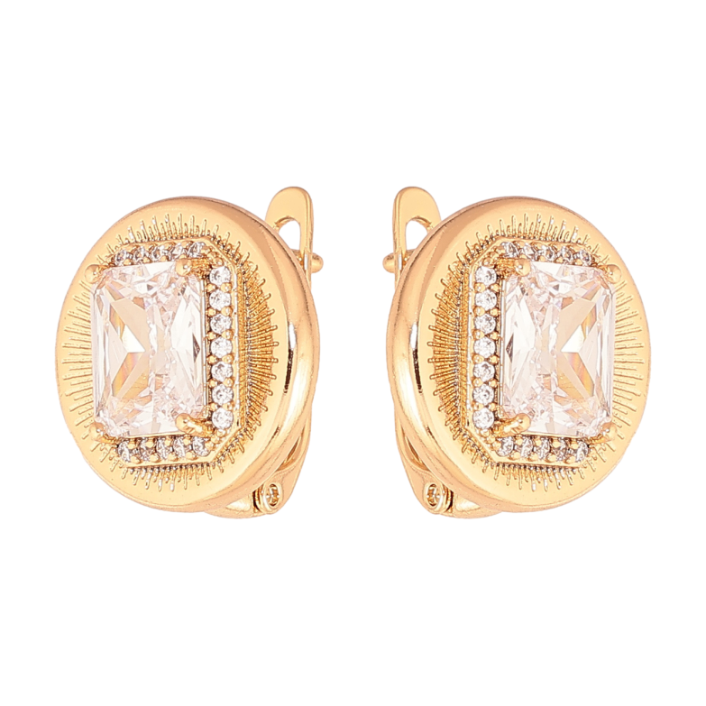 Серьги Xuping цвет Позолота 18K английский замок Узор с инкрустацией кристаллами фото №1 Серьги Xuping цвет Позолота 18K английский замок Узор с инкрустацией кристаллами фото №1