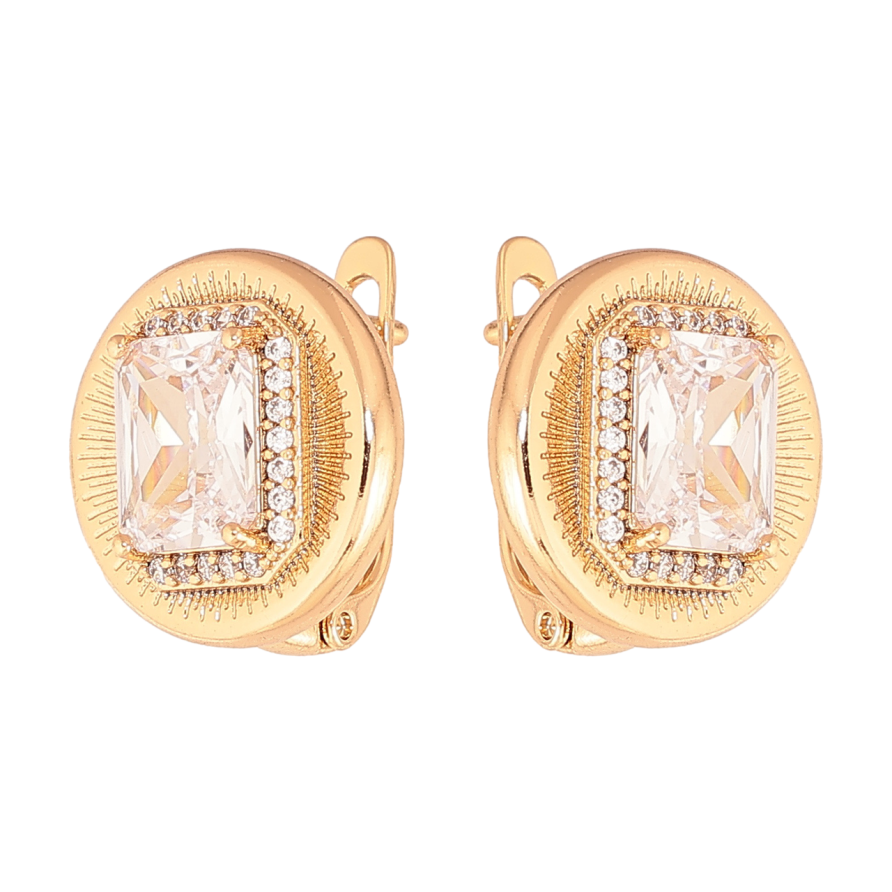 Серьги Xuping цвет Позолота 18K английский замок Узор с инкрустацией кристаллами фото №1