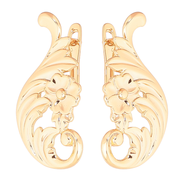 Серьги Xuping цвет Позолота 18K английский замок Вензеля фото №7