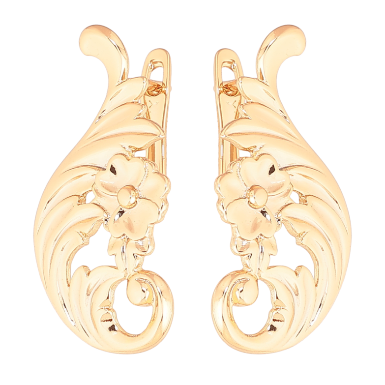 Серьги Xuping цвет Позолота 18K английский замок Вензеля фото №4 Серьги Xuping цвет Позолота 18K английский замок Вензеля фото №4