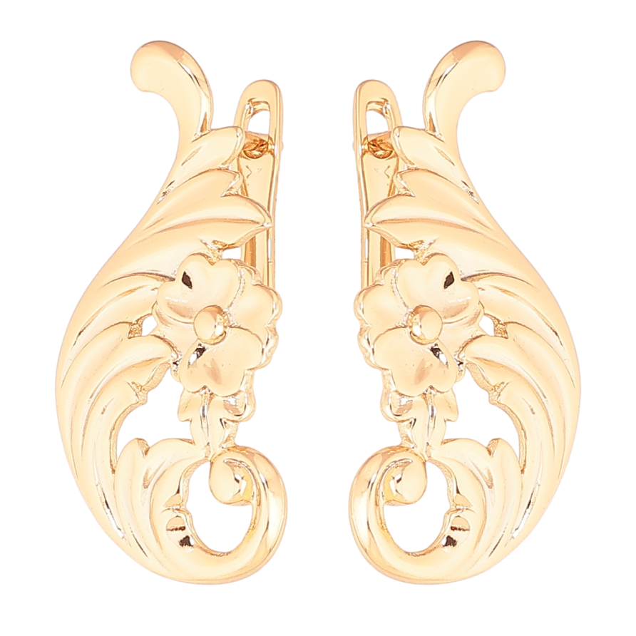 Серьги Xuping цвет Позолота 18K английский замок Вензеля фото №1