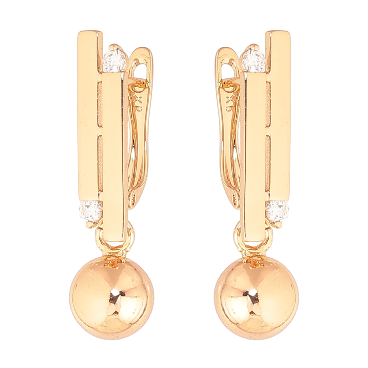 Сережки Xuping колір Позолота 18K англійський замок Декоративні підвіски фото №13