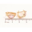 Серьги Xuping цвет Позолота 18K английский замок Розовые кристаллы в обрамлении фото №2