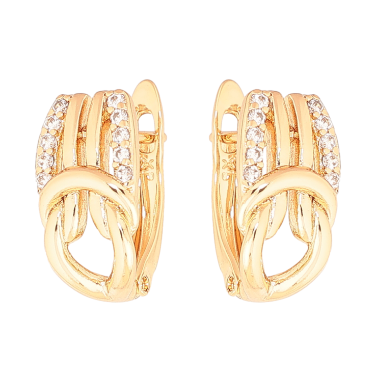 Серьги Xuping цвет Позолота 18K английский замок Декоративный узор с кристаллами фото №24