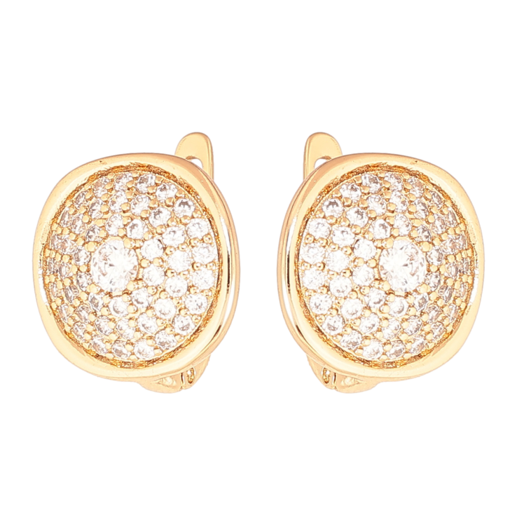 Серьги Xuping цвет Позолота 18K английский замок Инкрустация кристаллами фото №7