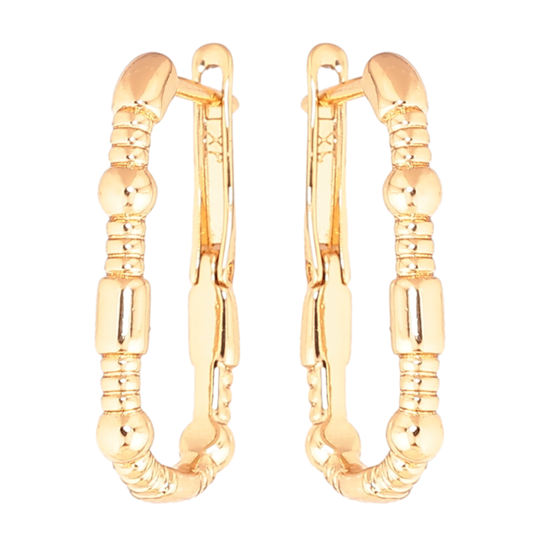 Сережки Xuping колір Позолота 18K англійський замок Декоративний візерунок фото №1