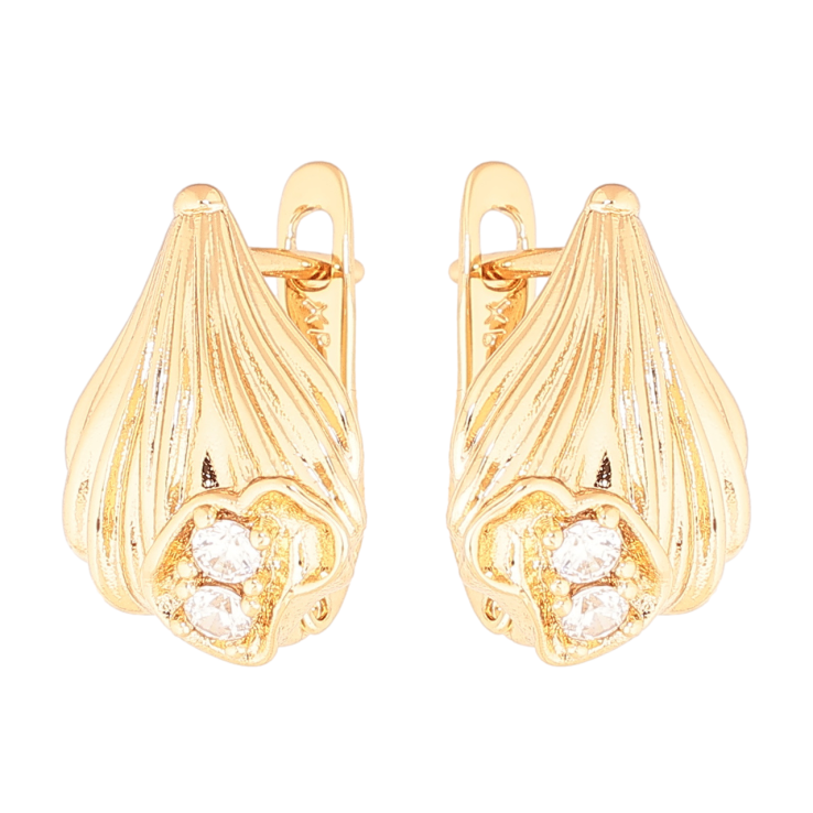 Серьги Xuping цвет Позолота 18K английский замок Узор с кристаллами фото №25