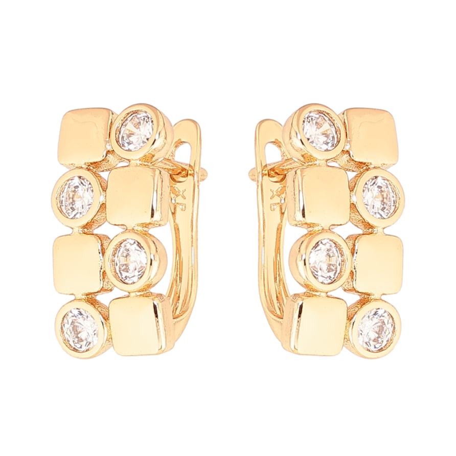 Серьги Xuping цвет Позолота 18K английский замок Декоративный узор с кристаллами фото №1 Серьги Xuping цвет Позолота 18K английский замок Декоративный узор с кристаллами фото №1