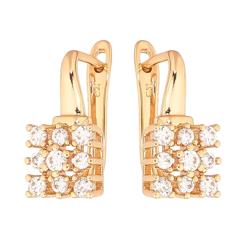 Серьги Xuping цвет Позолота 18K английский замок Инкрустация кристаллами фото №2 Серьги Xuping цвет Позолота 18K английский замок Инкрустация кристаллами фото №2