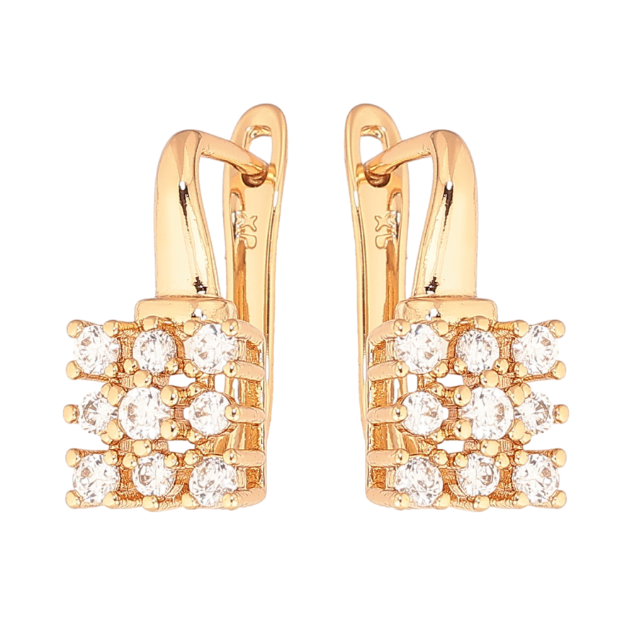 Серьги Xuping цвет Позолота 18K английский замок Инкрустация кристаллами фото №1 Серьги Xuping цвет Позолота 18K английский замок Инкрустация кристаллами фото №1