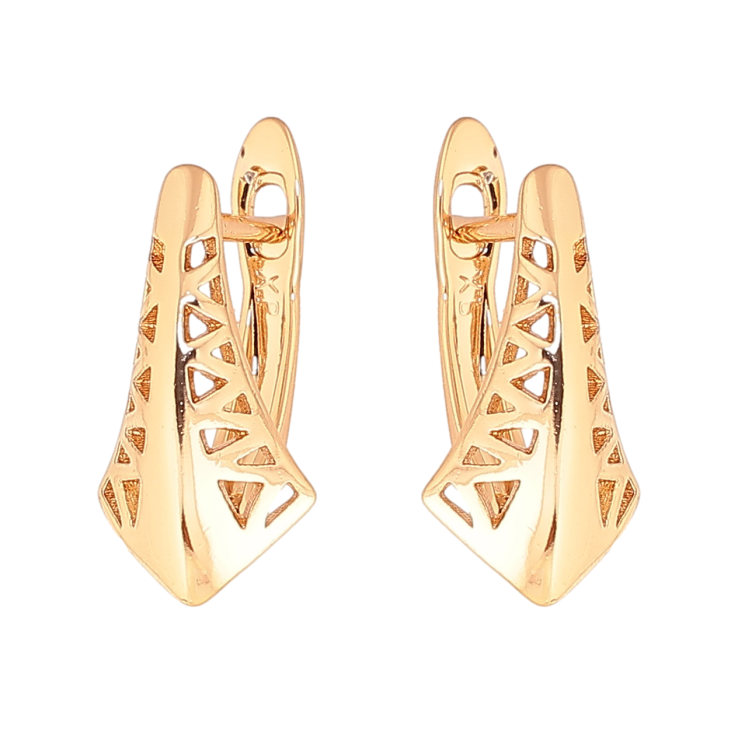 Серьги Xuping цвет Позолота 18K английский замок Резной узор фото №20