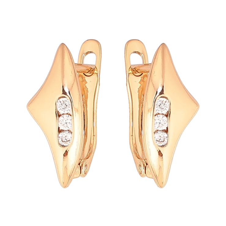 Серьги Xuping цвет Позолота 18K английский замок Узор с кристаллами фото №17