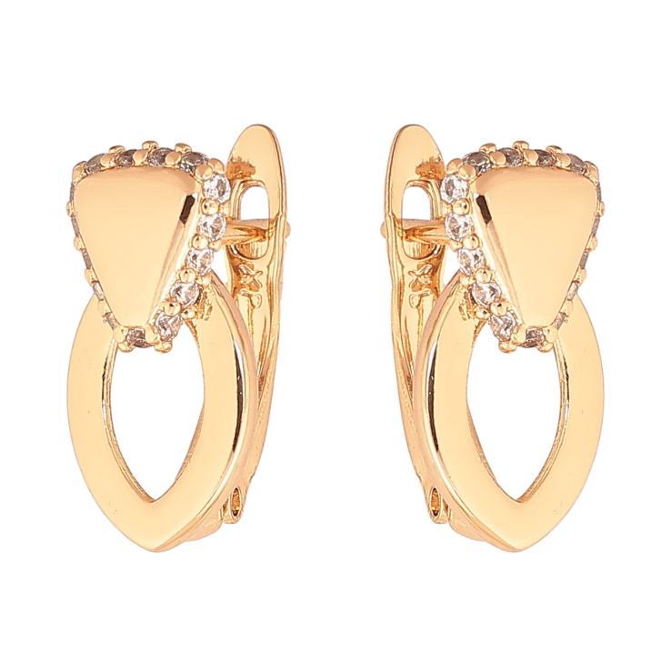 Серьги Xuping цвет Позолота 18K английский замок Узор с кристаллами фото №11