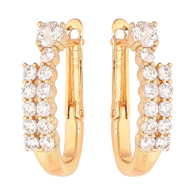 Серьги Xuping цвет Позолота 18K английский замок Инкрустация кристаллами фото №1