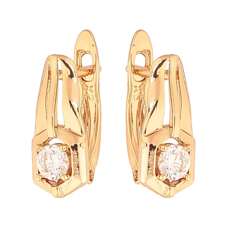 Серьги Xuping цвет Позолота 18K английский замок Узор с кристаллом фото №24