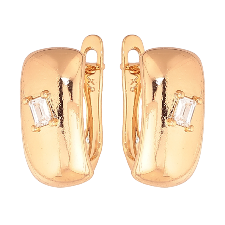 Серьги Xuping цвет Позолота 18K английский замок Узор с кристаллами фото №1