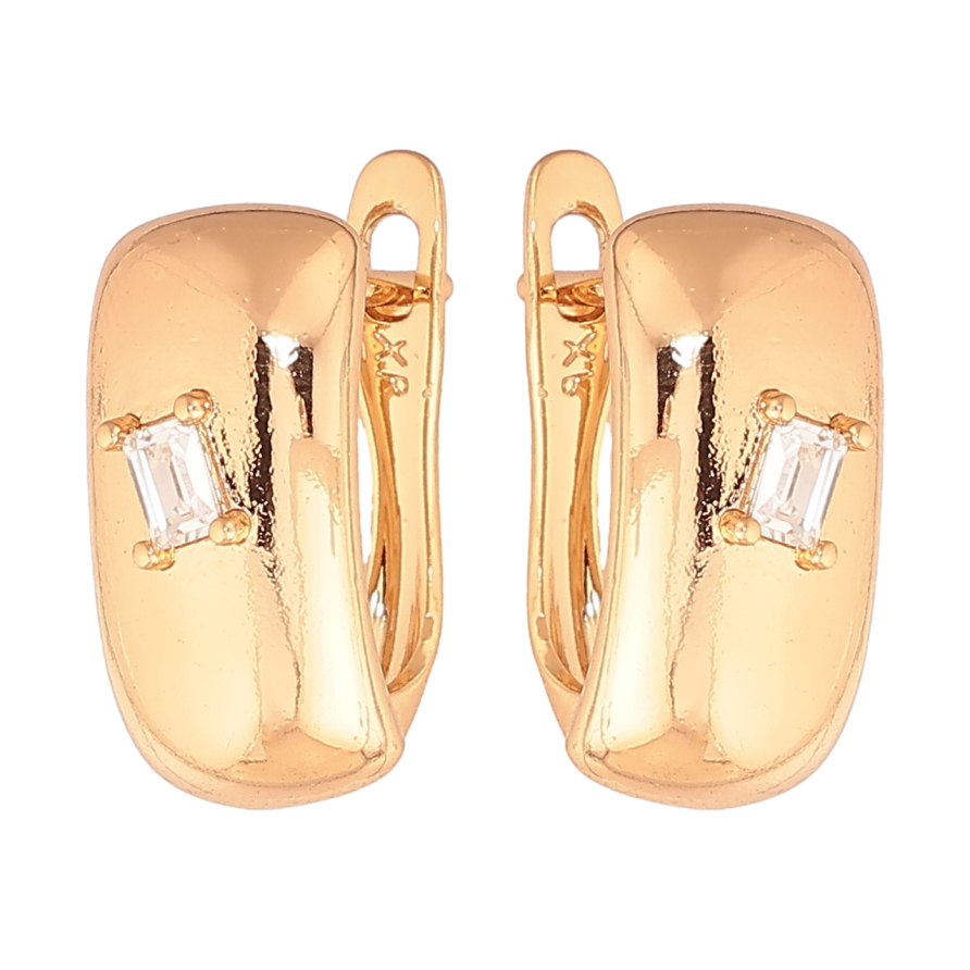 Серьги Xuping цвет Позолота 18K английский замок Узор с кристаллами фото №1