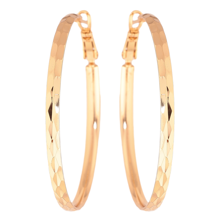 Сережки Xuping колір Позолота 18K кільця (конго) Декоративний візерунок ø 4.5см фото №9