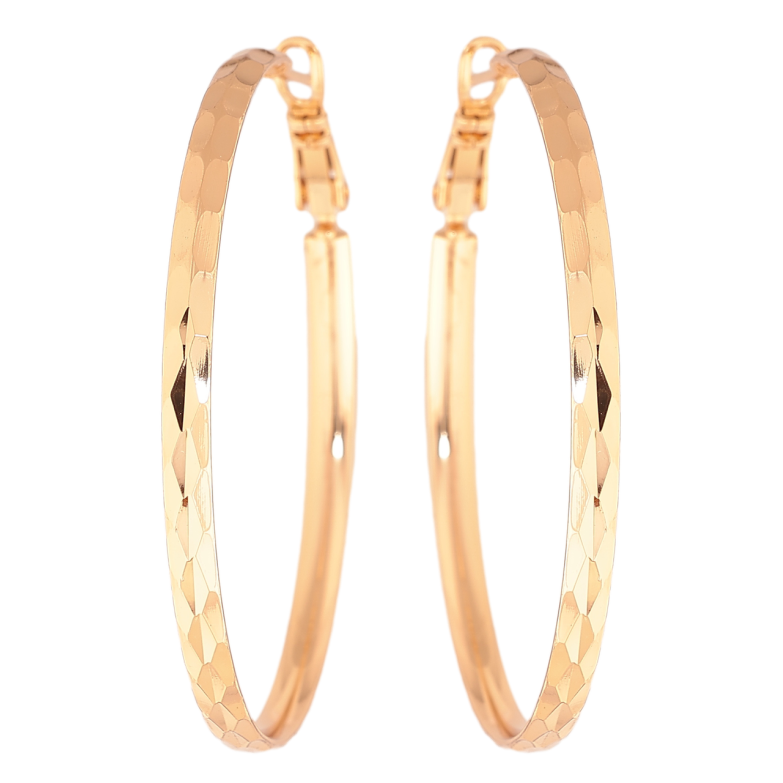 Сережки Xuping колір Позолота 18K кільця (конго) Декоративний візерунок ø 4.5см фото №1