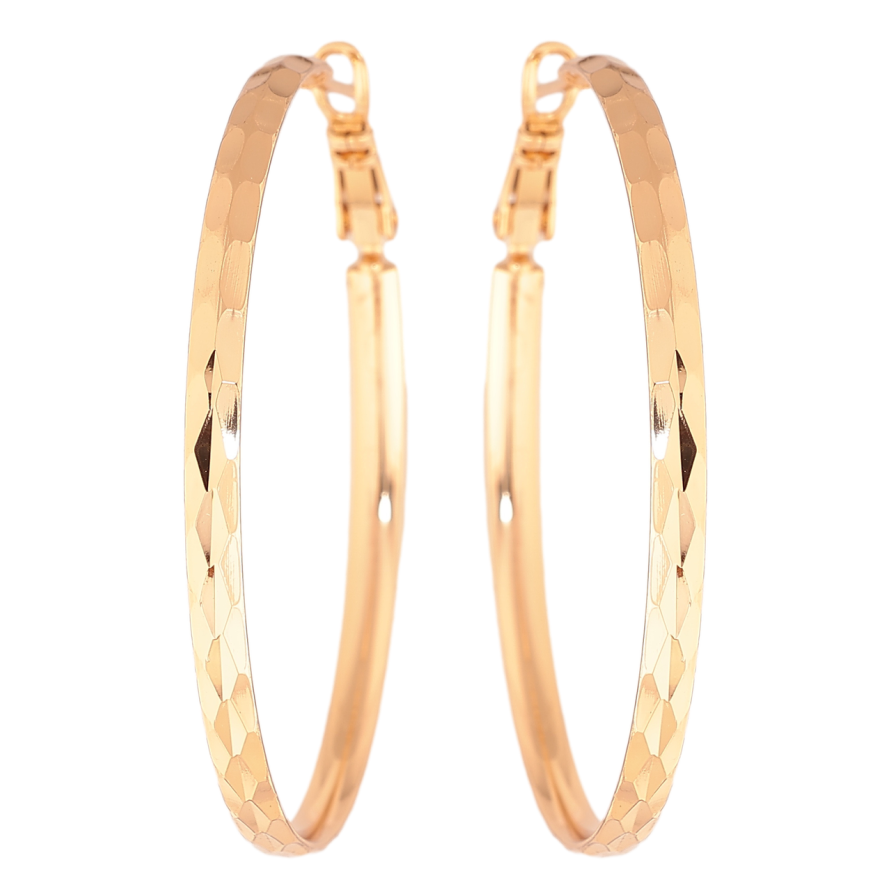 Сережки Xuping колір Позолота 18K кільця (конго) Декоративний візерунок ø 4.5см фото №1