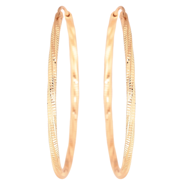 Сережки Xuping колір Позолота 18K кільця (конго) Декоративний візерунок ø 4.3см фото №7