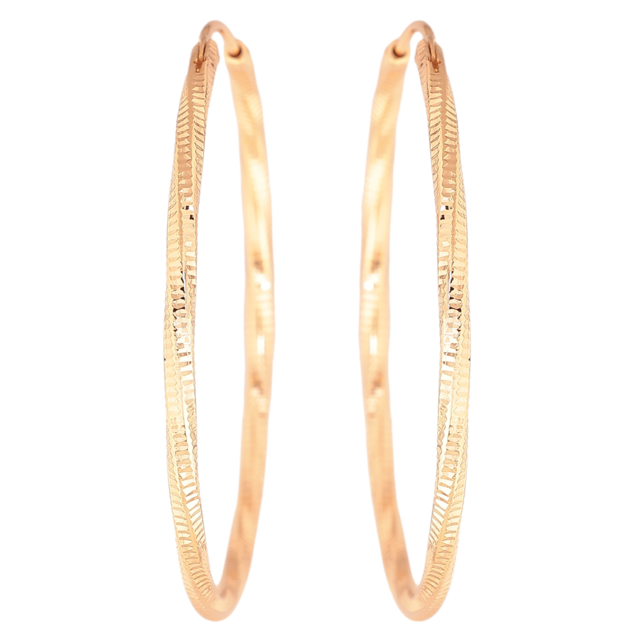 Сережки Xuping колір Позолота 18K кільця (конго) Декоративний візерунок ø 4.3см фото №1