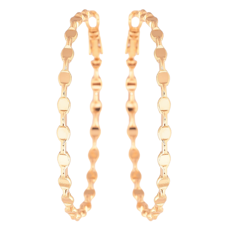 Сережки Xuping колір Позолота 18K кільця (конго) Декоративний візерунок ø 5см фото №19