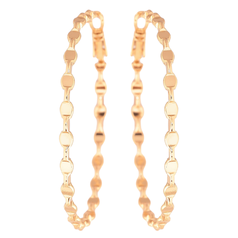 Сережки Xuping колір Позолота 18K кільця (конго) Декоративний візерунок ø 5см фото №2