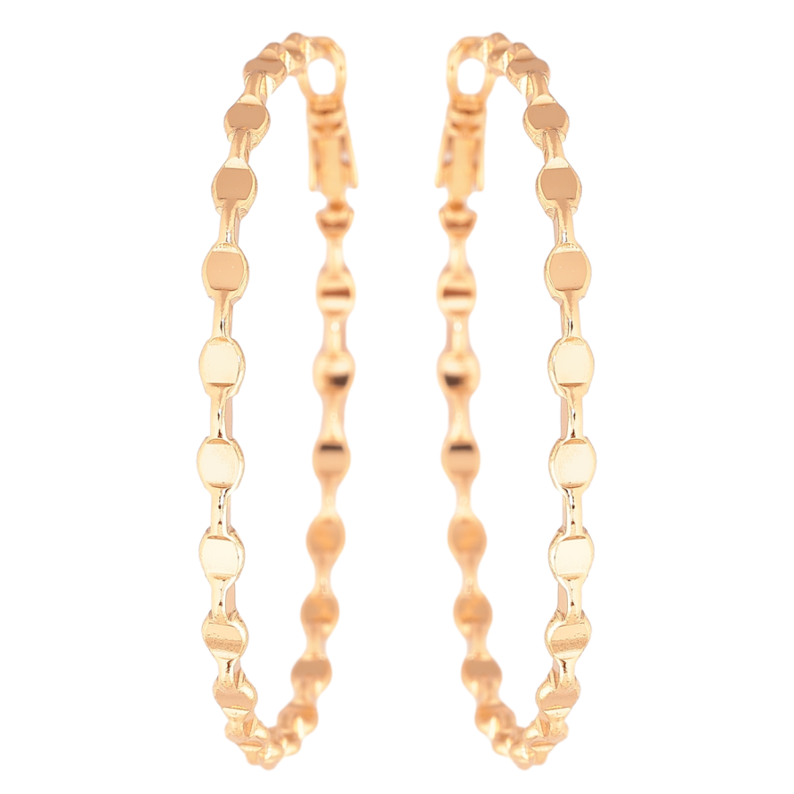 Сережки Xuping колір Позолота 18K кільця (конго) Декоративний візерунок ø 5см фото №1