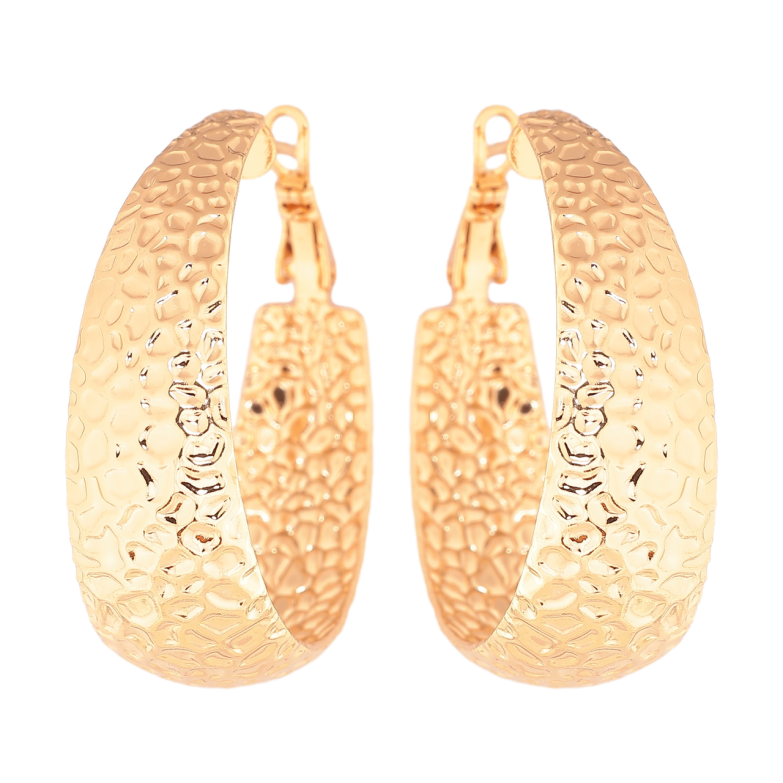 Сережки Xuping колір Позолота 18K кільця (конго) Декоративний візерунок ø 3,5см фото №24