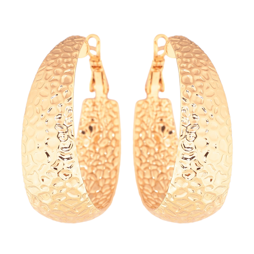 Сережки Xuping колір Позолота 18K кільця (конго) Декоративний візерунок ø 3,5см фото №1