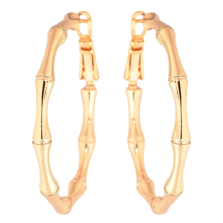 Сережки Xuping колір Позолота 18K кільця (конго) Декоративний візерунок ø 3.8см фото №25