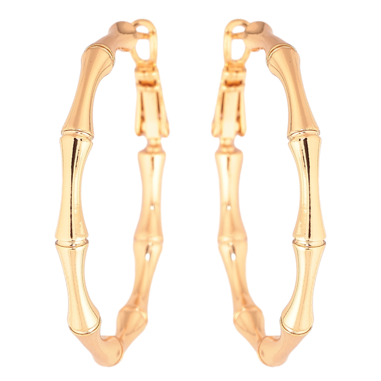 Сережки Xuping колір Позолота 18K кільця (конго) Декоративний візерунок ø 3.8см фото №1