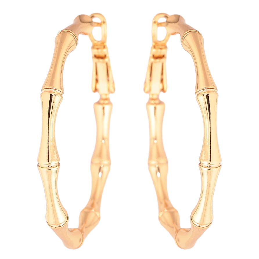 Сережки Xuping колір Позолота 18K кільця (конго) Декоративний візерунок ø 3.8см фото №1